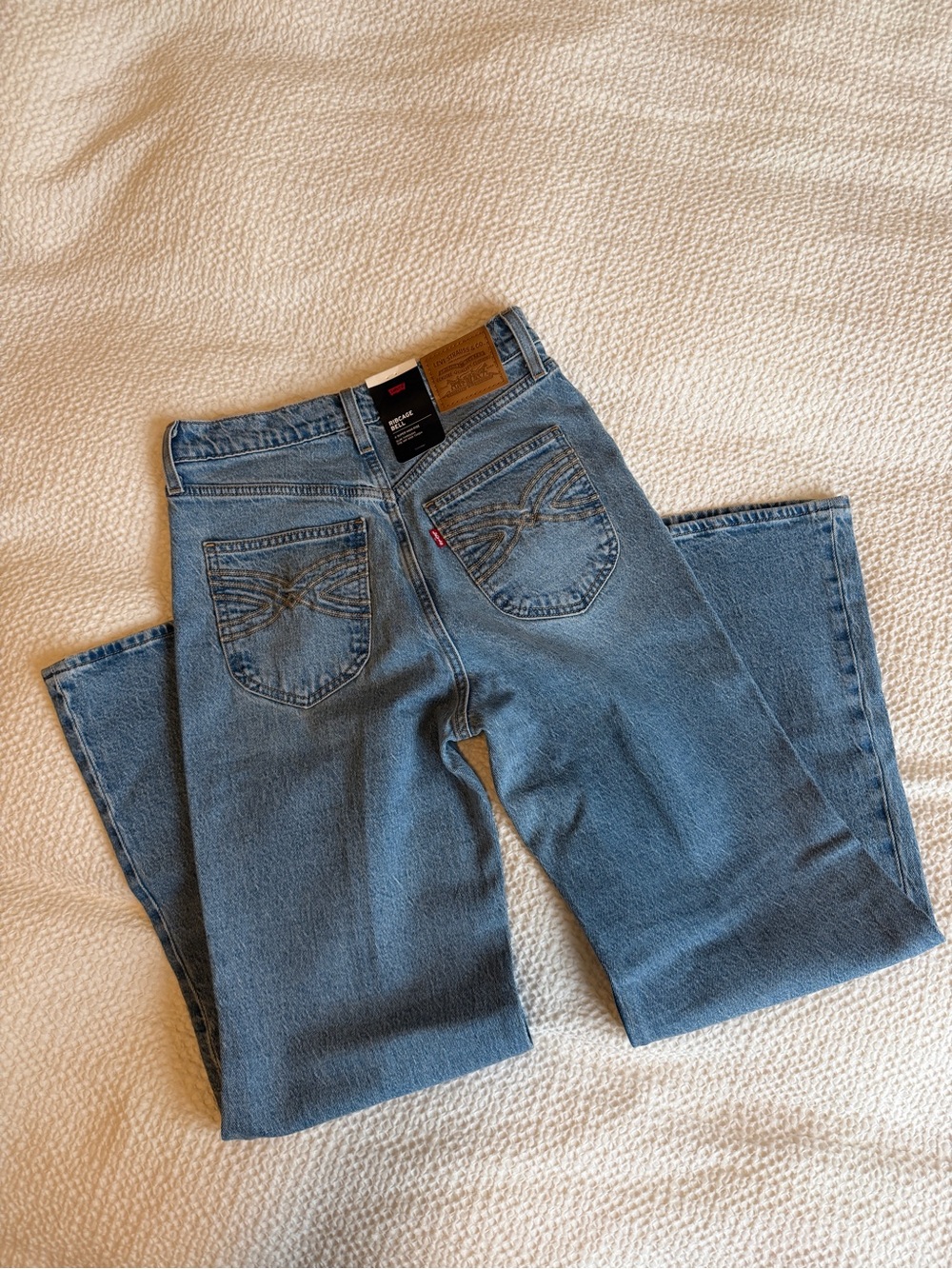 Levi’s High-Rise Ribcage Bell Bottom Jeans - Light Blue 28 - Picture 2 of 10